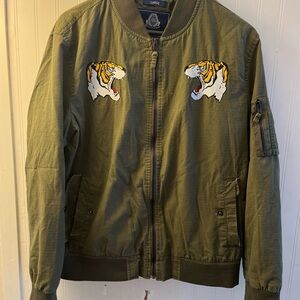 American Rag Olive Jacket with Embroidery